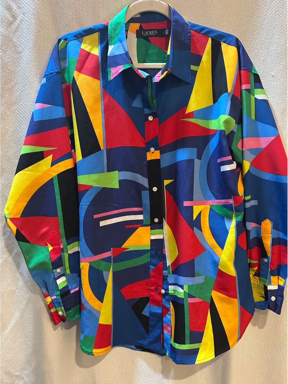 Lauren Ralph Lauren Women’s  Large Multicolor Abstract Print Button-Up Shirt